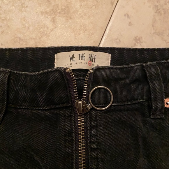 Free People Black Denim Mini Skirt - Picture 2 of 6